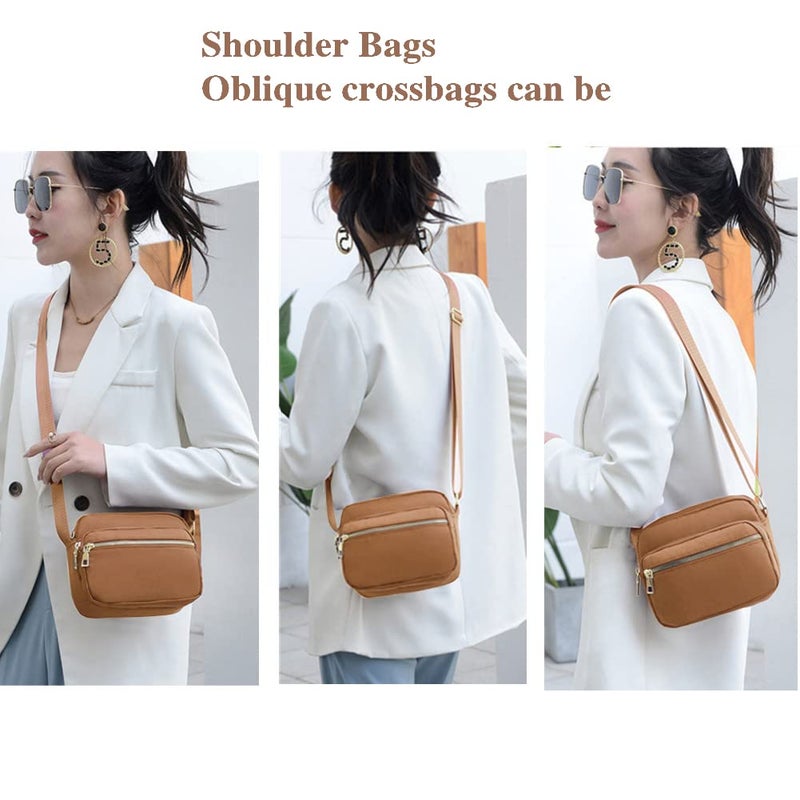DIHKLCIO Nylon Crossbody Bags for Women Purses and Handbags Women's Casual Messenger Bags Waterproof Black Crossbody Purse (khaki) - Image 5